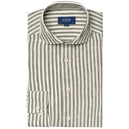 Eton Contemporary Striped Linen Skjorte